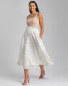 Pietro Brunelli Maternity Maternity Floral Print Hidden Pocket Midi Olivia Skirt In Soft Fine Lines