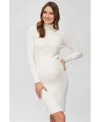 Pietro Brunelli Maternity Maternity Long Sleeve Body-con Celeste Dress With Turtleneck In White