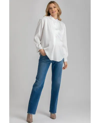 Pietro Brunelli Maternity Maternity Pietro Brunelli Straight Ankle Jeans In Medium Wash