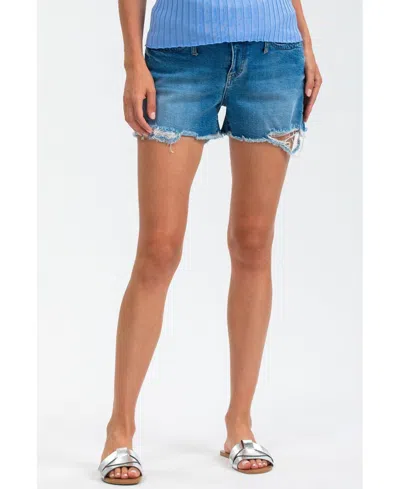 Pietro Brunelli Maternity Jeans Original Shorts In Medium Light Stoned