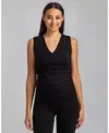 Pietro Brunelli Maternity Maternity Sleeveless Dolce Blouse With V-neck And Side Ruching In Black