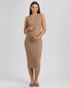 Pietro Brunelli Maternity Maternity Sleeveless Fitted Rib Knit Iris Dress In Moonlight Rock