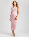 Pietro Brunelli Maternity Maternity Sleeveless Fitted Rib Knit Iris Dress In Peony