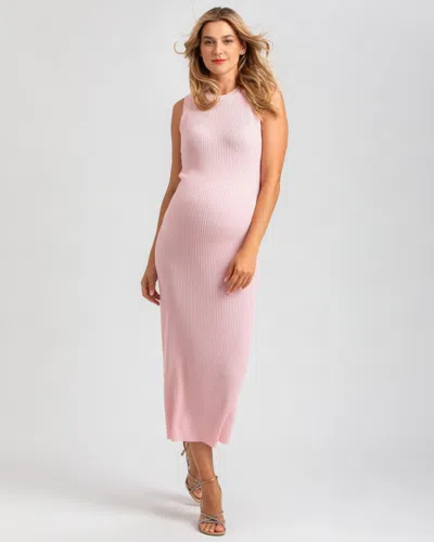 Pietro Brunelli Maternity Maternity Sleeveless Fitted Rib Knit Iris Dress In Peony