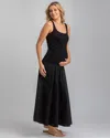 Pietro Brunelli Maternity Maternity Sleeveless Rib Knit Jersey & Cotton Mirabelle Twofer Dress In Black