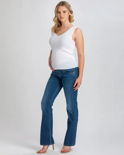 Pietro Brunelli Maternity Maternity Slim-fit Bootcut Jeans In Medium Stoned W