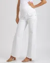 Pietro Brunelli Maternity Maternity Stonewashed High-waist Wide-leg Jeans In White