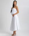 Pietro Brunelli Maternity Maternity Strapless Side Ruching Poplin And Jersey Coco Dress In Optical White