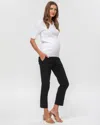 Pietro Brunelli Maternity Maternity Super Stretch Straight Slim Fit Elwood Trousers In Black