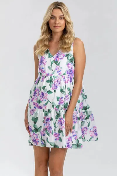 Pietro Brunelli Maternity Melody | Printed Maternity Dress With V-neck In Purple