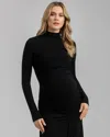 Pietro Brunelli Maternity Maternity Long Sleeve Turtleneck Rib Knit Jumper Aurora In Black