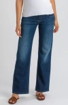 Pietro Brunelli Maternity Over The Bump Wide Leg Maternity Dad Jeans In Blue