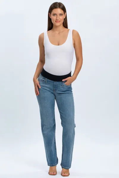 Pietro Brunelli Maternity Regular Straight Leg Maternity Jeans In Stoned Beach