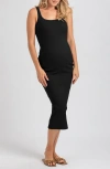 Pietro Brunelli Maternity Rib Maternity Dress In Black
