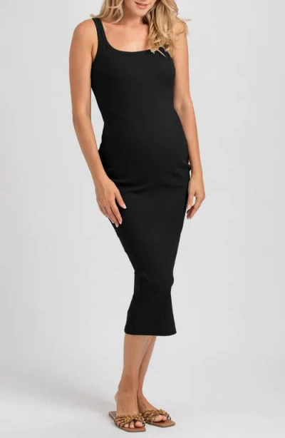 Pietro Brunelli Maternity Rib Maternity Dress In Black