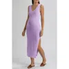 Pietro Brunelli Maternity Rib Sleeveless Maternity Midi Sweater Dress In Purple