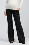Pietro Brunelli Maternity Maternity Black Tailored Robin Trousers With Stretch Waistband In Black