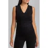 Pietro Brunelli Maternity Maternity Sleeveless Dolce Blouse With V-neck And Side Ruching In Black