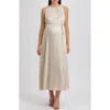 Pietro Brunelli Maternity Sleeveless Satin Maternity Dress In Beige