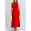 Pietro Brunelli Maternity Sleeveless Satin Maternity Dress In Red