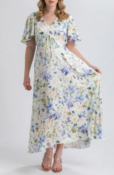 Pietro Brunelli Maternity Valentina Floral Maternity Maxi Dress In White