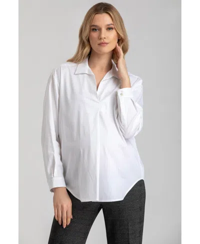 Pietro Brunelli Maternity Maternity 3/4 Sleeve Anna Blouse With V-neck In White