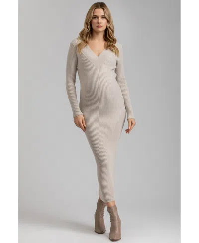 Pietro Brunelli Maternity Women's Dress Cara In Chalk