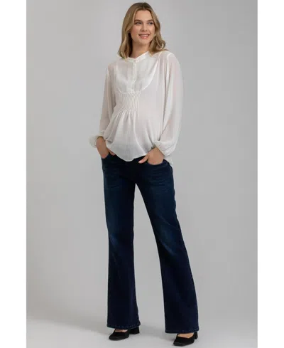 Pietro Brunelli Maternity Women's Flare Hi-rise Jeans In Top Blue