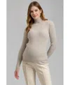 Pietro Brunelli Maternity Maternity Long Sleeve Turtleneck Rib Knit Jumper Aurora In Chalk