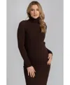 Pietro Brunelli Maternity Maternity Long Sleeve Turtleneck Rib Knit Jumper Aurora In Moka