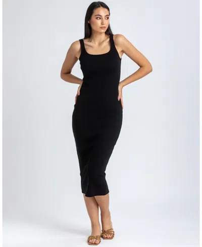 Pietro Brunelli Milano Women's Sleeveless Square Neck Super Stretch Belle Dress In Black