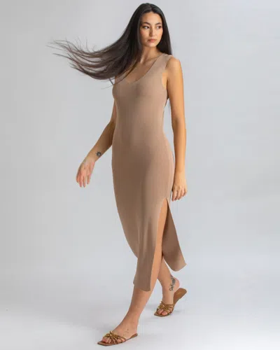 Pietro Brunelli Milano Women's Slim-fit V-neck Side Slit Dress Dalia In Moonlight Rock