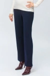 Pietro Brunelli Noah Adjustable Waist Straight Leg Maternity Pants In Navy