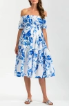 Pietro Brunelli Ruched Strapless Maternity Midi Dress In Bright Blue