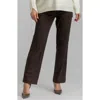 Pietro Brunelli Straight Leg Faux Leather Maternity Pants In Dark Brown