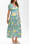 Pietro Brunelli V-neck Flare Maternity Maxi Dress In Medium Green