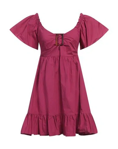 Pietronilla Woman Mini Dress Plum Size L Cotton In Purple
