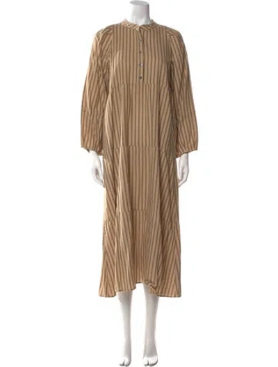 Pre-owned Pietsie Crew Neck Long Dress In Neutral