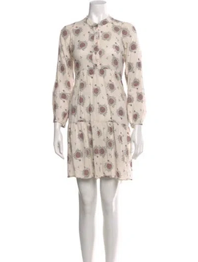 Pre-owned Pietsie Floral Print Mini Dress In Neutral