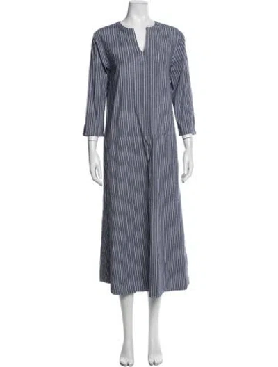 Pre-owned Pietsie Linen Long Dress In Blue