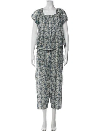 Pre-owned Pietsie Printed Pant Set In Blue