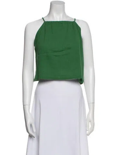 Pre-owned Pietsie Square Neckline Sleeveless Crop Top In Blue