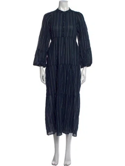 Pre-owned Pietsie Striped Long Dress In Blue
