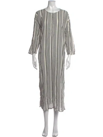 Pre-owned Pietsie Striped Long Dress In Grey