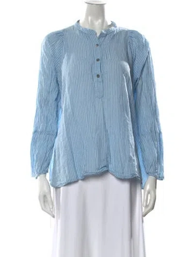 Pre-owned Pietsie Striped Long Sleeve Top In Blue
