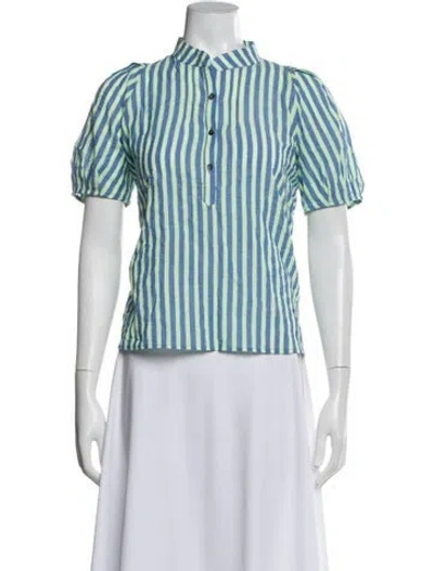 Pre-owned Pietsie Striped Short Sleeve Top In Multi