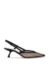 Piferi Mesh Net Kitten Slingback Pumps In 黑色