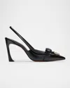Piferi Pointed Design Pumps With Logoed Metal Buckle In Blackgold