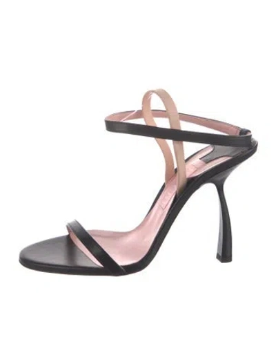 Pre-owned Piferi Leather Gladiator Sandals In Black/pink
