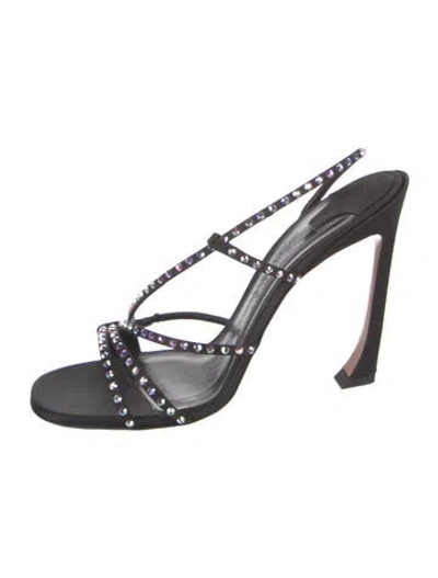 Pre-owned Piferi Leather Slingback Sandals In Black